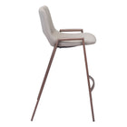 Zuo Desi Counter Stool - Beige/Walnut - Set of 2-Dimensions: 20.7" L x 20.3" W x 35.6" H