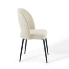 Modway Rouse Upholstered Fabric Dining Side Chair - Black/Beige-Splayed and Tapered Legs