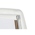 Plata Import - Chaise de bureau Plata Import - Paco en cuir PU à dossier haut en mousse avec cadre en métal, Blanc-Bras fixes