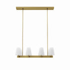 Modway - Enthrall 8-Lumière Lustre - Laiton en satin blanc-Lustre moderne à 8 lumières