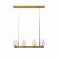 Modway - Enthrall 8-Lumière Lustre - Laiton en satin blanc-Lustre moderne à 8 lumières