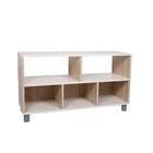 Beleduc Furniture - étagère en bois Palermo - pour salle de classe à 5 cubes et 2 couches à dos ouvert - grain naturel-Armoire à 5 compartiments à dos semi-ouvert à 2 niveaux