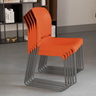 Flash Furniture HERCULES Series Orange Full Back Contoured Stack Chair with Grey Powder Coated Sled Base-Ergonomically Contoured Design with Orange Plastic Back and Seat