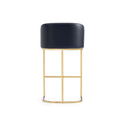 Manhattan Comfort - Louvre tabouret de bar moderne du milieu du siècle de 21" en similicuir - noir et or titane - lot de 3-20 po L x 20 po l x 40 po H