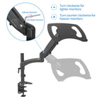 ShoppingAll Adjustable Laptop Mount Stand for Laptops Up to 17" - Black-Designed with a gas spring system which provides flexible and fluid laptop/monitor motion