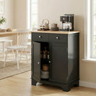HOMCOM 26.8" L Sideboard Buffet Cabinet with Storage - Black-Three-level adjustable shelf meets various storage needs