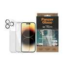 PanzerGlass 3-in-1 Protection Bundle for iPhone 14 Pro - Clear-Antibacterial coating kills up to 99.99% of all common surface bacteria