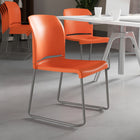 Flash Furniture HERCULES Series Orange Full Back Contoured Stack Chair with Grey Powder Coated Sled Base-Stack Quantity: 5