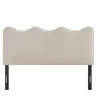 Modway Athena Stain-Resistant Performance Velvet Queen Size Headboard - Almond-Assembly Required