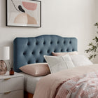 Modway Annabel Stain-Resistant Performance Velvet Queen Headboard - Cadet Blue-Wood Blend Frame