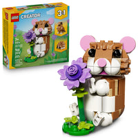 LEGO Creator Cute Hamster with a Flower-3 in 1 building set gives kids ages 7+ 3 small animal toy building options