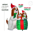 GEMMY Airblown Inflatable Christmas Fuzzy Dog Family Scene - 66"-For indoor and outdoor use