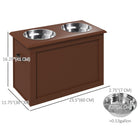 PawHut Elevated Large Dog Bowls with Storage - Brown-With the storage function, you can put some pet supplies in it 