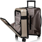 Champs Onyx II 3 Piece Luggage Set - Sand-Charging on-the-go. Carry-on with built-in USB port allows you to charge your devices anywhere you go. (cable included, power bank not included)