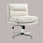 HOMCOM Criss Cross Armless Office Desk Chair - Light Grey-Tilt function allows rocking back and forth for relaxation
