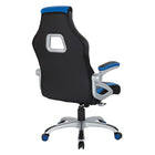 OSP Designs Race Chair - Charcoal Grey with Blue Trim-New adjustable flip arms