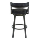 Armen Living - Madrid Tabouret de Bar Pivotant de 76 cm de Hauteur en Similicuir Noir Ford et Finition Minérale-4