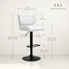 HOMCOM Adjustable Bar Stools with Footrest and Back - White - 2 Pack-The swivel seat has a 360-degree rotation
