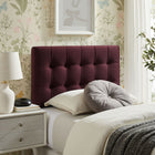 Modway Lily Stain-Resistant Performance Velvet Twin Size Headboard - Mulberry-Biscuit Tufted Design