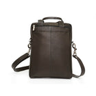 Ashlin® – Sac pour portatif en cuir véritable, noir-Deux compartiments extérieurs