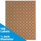 JAM Paper Round Circle Label Sticker Seals - 3/4" - Brown Kraft - 4 Pack-Size: 3/4"