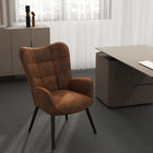 Homy Casa - Chaises d'accueil pour bureau - Tissu en suède brun-Coussin en mousse haute densité pour un confort et un soutien durable.