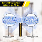 Gritt Commercial - Lave-vitres pivotant robuste de 18 po - Usage commercial - Lot de 2-La housse en microfibre absorbante se lave facilement en machine