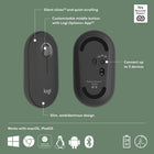 Logitech Pebble Mouse 2 M350s Slim Bluetooth Wireless Mouse - Portable - Lightweight - Customizable Button - Graphite-Go for Longer: The wireless mouse gives you hours of use, 2 years of battery life  and auto-sleep power-saving mode for worry-free usage, battery included
