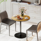 HOMCOM - Table à manger ronde 27,6 po en placage de bois - bois naturel-Finition avec un vernis lisse, facile à nettoyer 