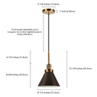 Hudson&Canal Zeno 8.5" Wide Pendant with Metal Shade - Blackened Bronze/Blackened Bronze-Product Dimensions: 8" L x 8" W x 8" H