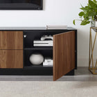 Modway Holden 63" TV Stand - Black Walnut-2 Hinged Doors
