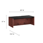 Modway Kinetic 38" Wall-Mount Office Desk - Black Cherry-Flip-Up Cable Management Compartment