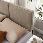 Modway Lindee Boucle Fabric King Headboard - Oatmeal-Boucle Fabric Upholstery