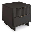 Manhattan Comfort Granville 18.11" Modern 2-Drawer Nightstand - Dark Grey-Home Assembly Required. All Hardware Included
