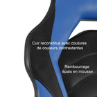 Emerge - Fauteuil de jeu en cuir reconstitué Vortex de la gamme - noir et bleu-Dimensions du siège : 22 larg. x 18,6 prof. x 17,9 à 21,6 haut. (po)