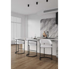 Manhattan Comfort Augusta 22.8" Modern Leatherette Upholstered Counter Stool - White - 3 Pack-Upholstered in Beautiful Leatherette with High Density Foam Filled Padding