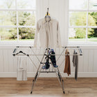 HOMCOM Foldable Stainless Steel Laundry Rack for Drying Clothes - Silver-Colour: Silver, 