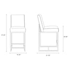 Manhattan Comfort Element 16.34" Modern Faux Leather Upholstered Counter Stool - Pearl White and Polished Chrome - 2 Pack-Upholstered in Faux Leather with Foam Padding