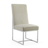 Manhattan Comfort Element 19.68" Modern Velvet Upholstered Dining Chair - Champagne-Modern Dining Chair Perfect for Dining and Accent Living Room Use