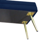 HOMCOM Storage Bench for End of Bed - Dark Blue-Materials: Velvet (100% Polyester), Foam, Steel