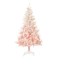 HOMCOM 5' Artificial Christmas Tree - Pink-5ft tall artificial Christmas tree in a realistic spruce tree style 