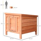 PawHut - Clapier en bois pour lapin, cage à lapin, maison pour chat d’extérieur - 20 po L x 16,5 po l x 17 po H - orange-Toit unique à charnières pour un nettoyage facile, s'ouvrant et se fermant librement 