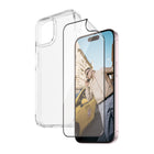 PanzerGlass Bundle with HardCase & Matrix Glass for iPhone 15 - Clear-This bundle includes a matrix screen protector & case