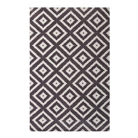 Modway - Alika Treillis en diamant abstrait Tapis de 5 pi l x 8 pi L - Ivoire et charbon de bois-Tapis abstrait en treillis diamantés