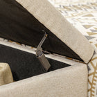 HOMCOM Upholstered Flip Top Storage Ottoman Bench - Beige-Assembly required