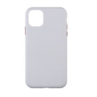 General Supply Goods + Co - Étui en Cuir Végétalien pour iPhone 11 XR avec Boutons Métalliques - Gris Argenté-Pour iPhone 11/XR