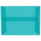 JAM Paper - Enveloppes d'invitation A6 en vélin translucide - 4,75 po x 6,5 po - Bleu aqua - paquet de 25 (PACV664)-Aqua translucide