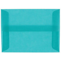 JAM Paper - Enveloppes d'invitation A6 en vélin translucide - 4,75 po x 6,5 po - Bleu aqua - paquet de 25 (PACV664)-Aqua translucide