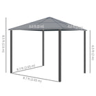Outsunny - Tente abri dessu de 10 x 10 pi en toile rigide - abri lourd avec rideaux - beige et café-Crochet lumineux au centre du toit du gazebo