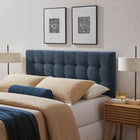 Modway Lily Upholstered King Size Headboard - Navy Chenille-Biscuit Tufted Design